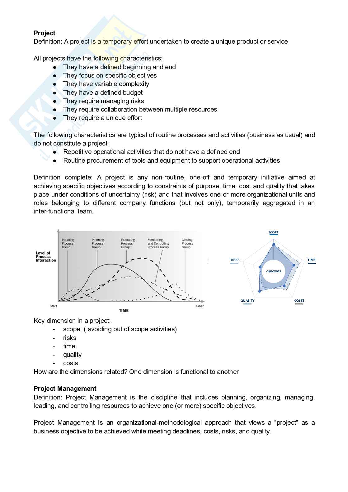 Appunti Workshop in Project Management Pag. 1