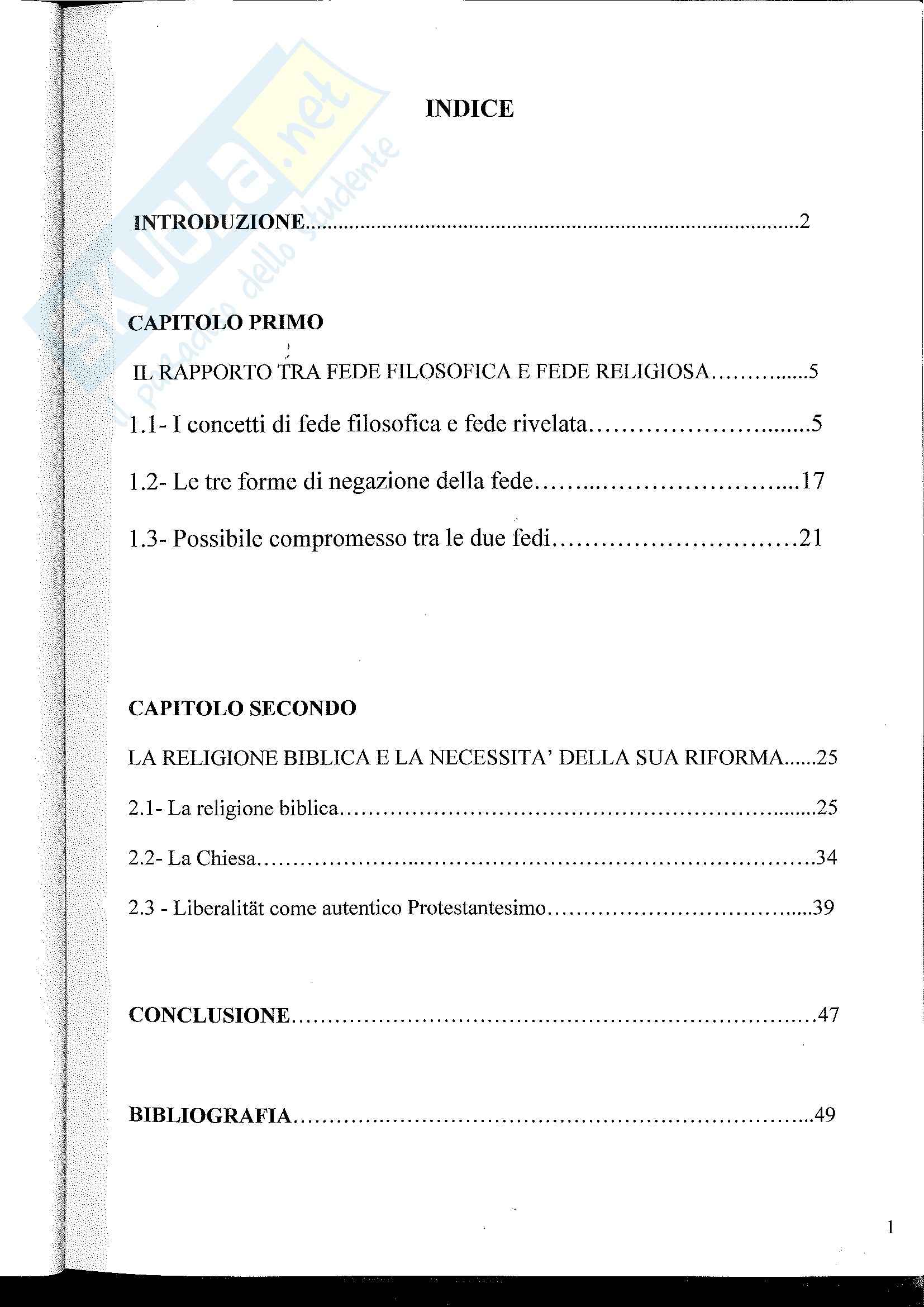 Tesi, Il rapporto tra fede filosofica e fede religiosa nel pensiero di Karl Jaspers Pag. 2