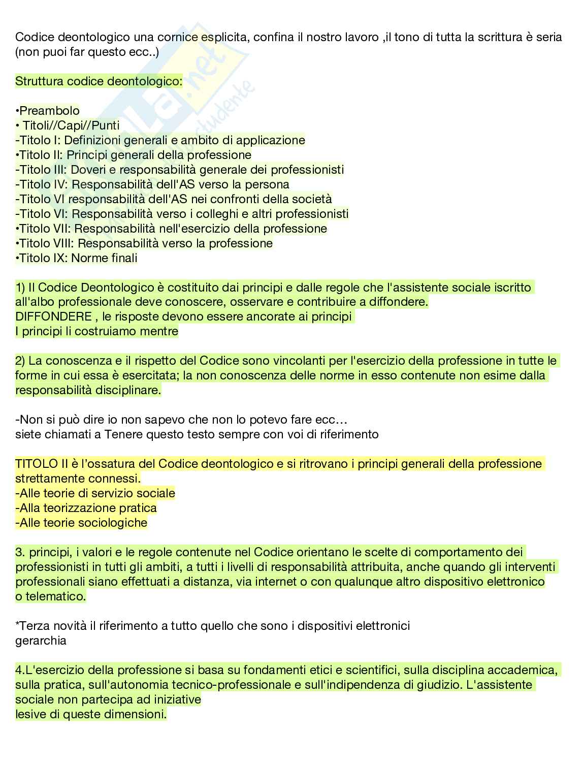 Codice deontologico  Pag. 1