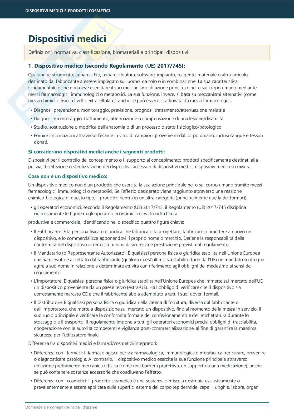 Dispositivi medici e prodotti cosmetici – Domande d’esame complete Pag. 2