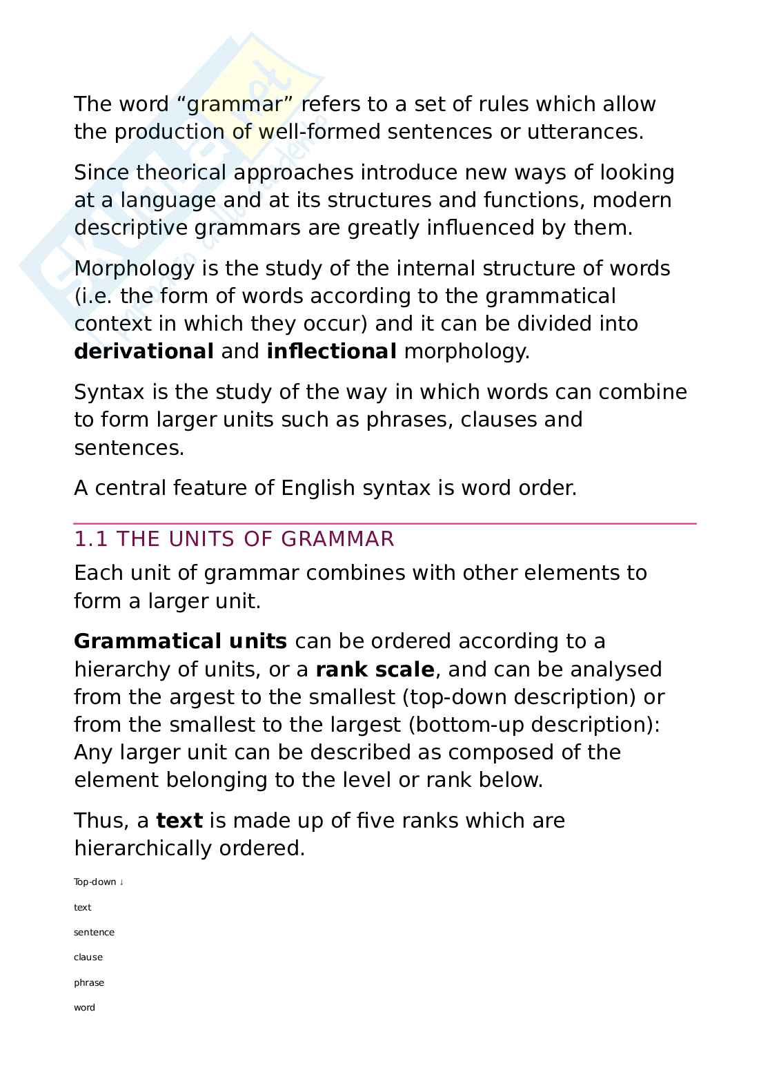 Riassunto esame Lingua inglese 1, Prof. Riboni Giorgia, libro consigliato Handbook of a present day english, Pulcini Pag. 41