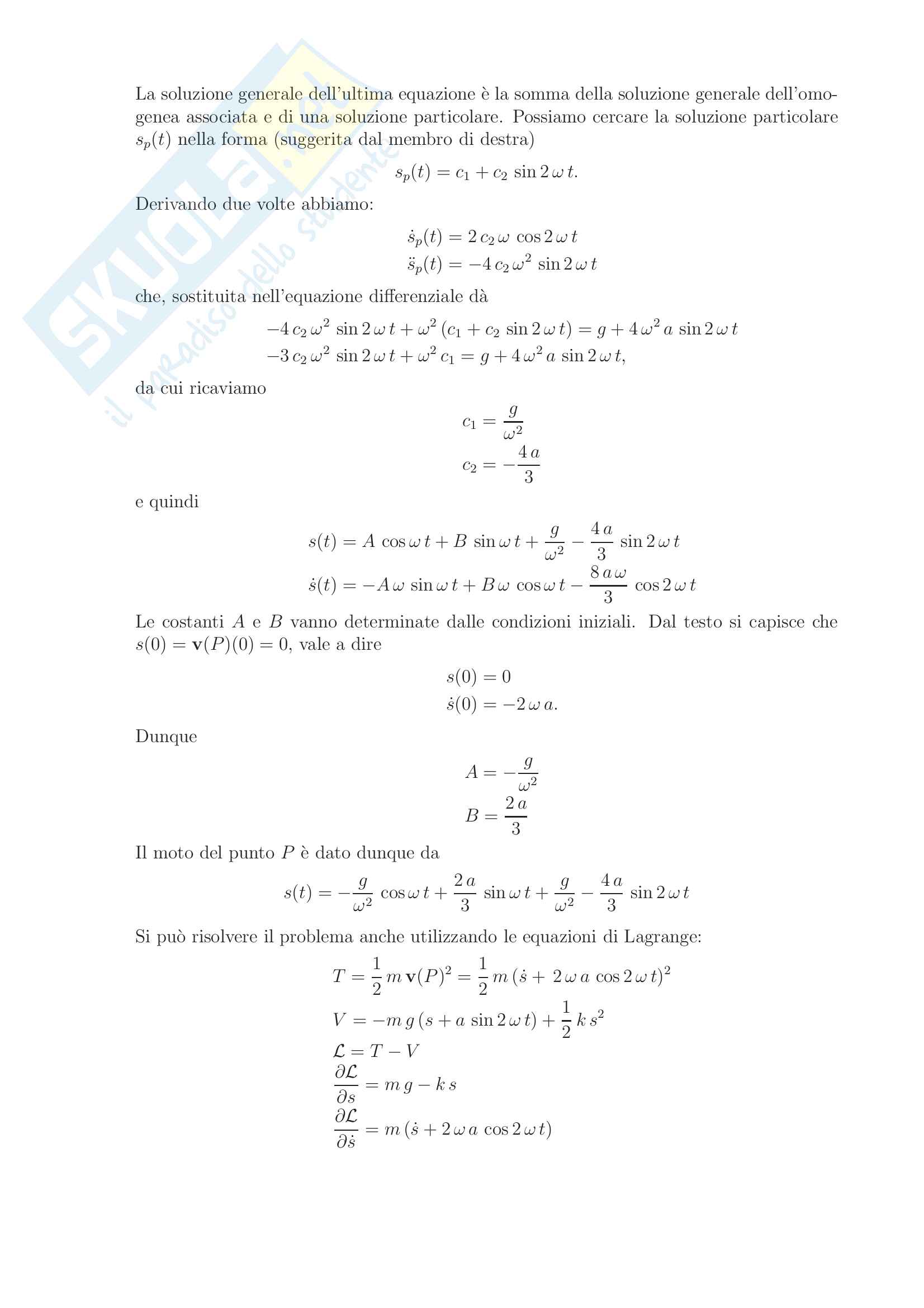Esercizi meccanica razionale Pag. 2