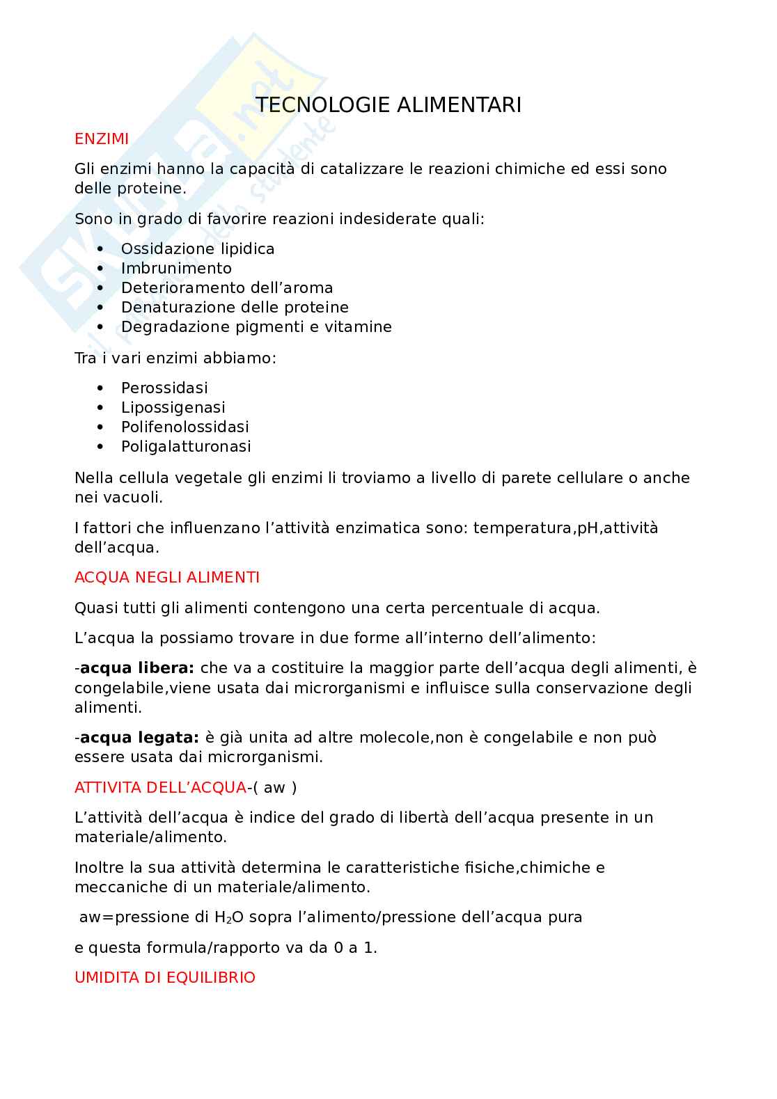 Ingegneria alimentare Pag. 1