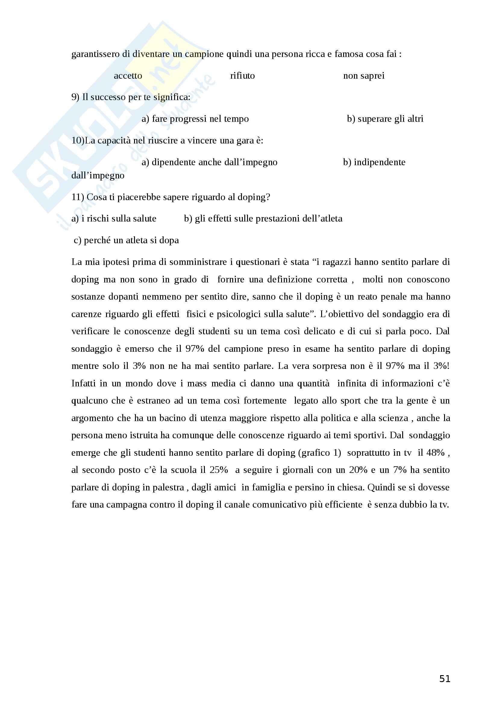 Tesi - Il doping: illusione del podio, analisi dei canali comunicativi efficaci Pag. 51