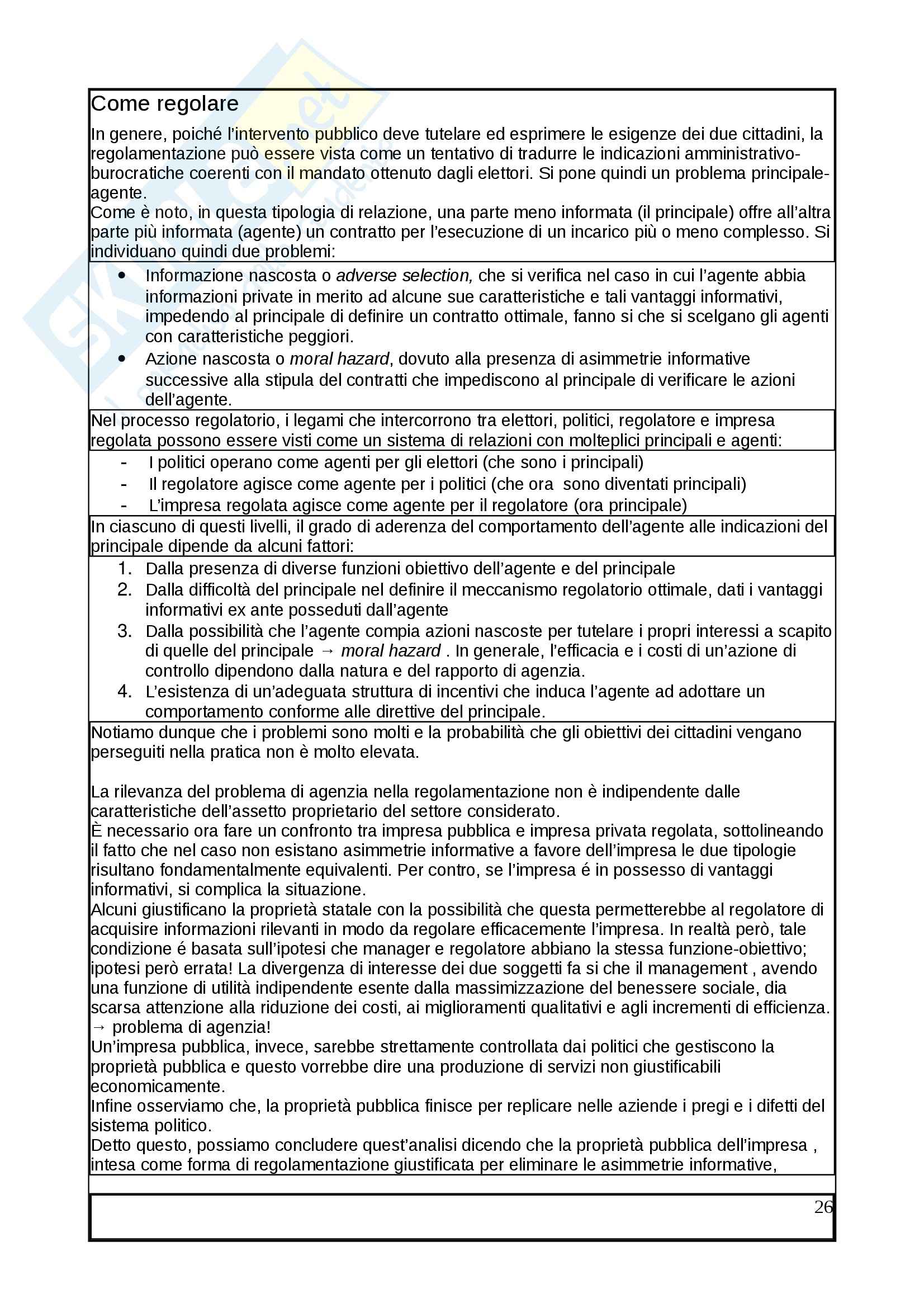Riassunto esame Mercato, concorrenza e regolamentazione, prof. Pontarollo, libro consigliato Mercato, concorrenza e regolamentazione, Pontarollo Pag. 26