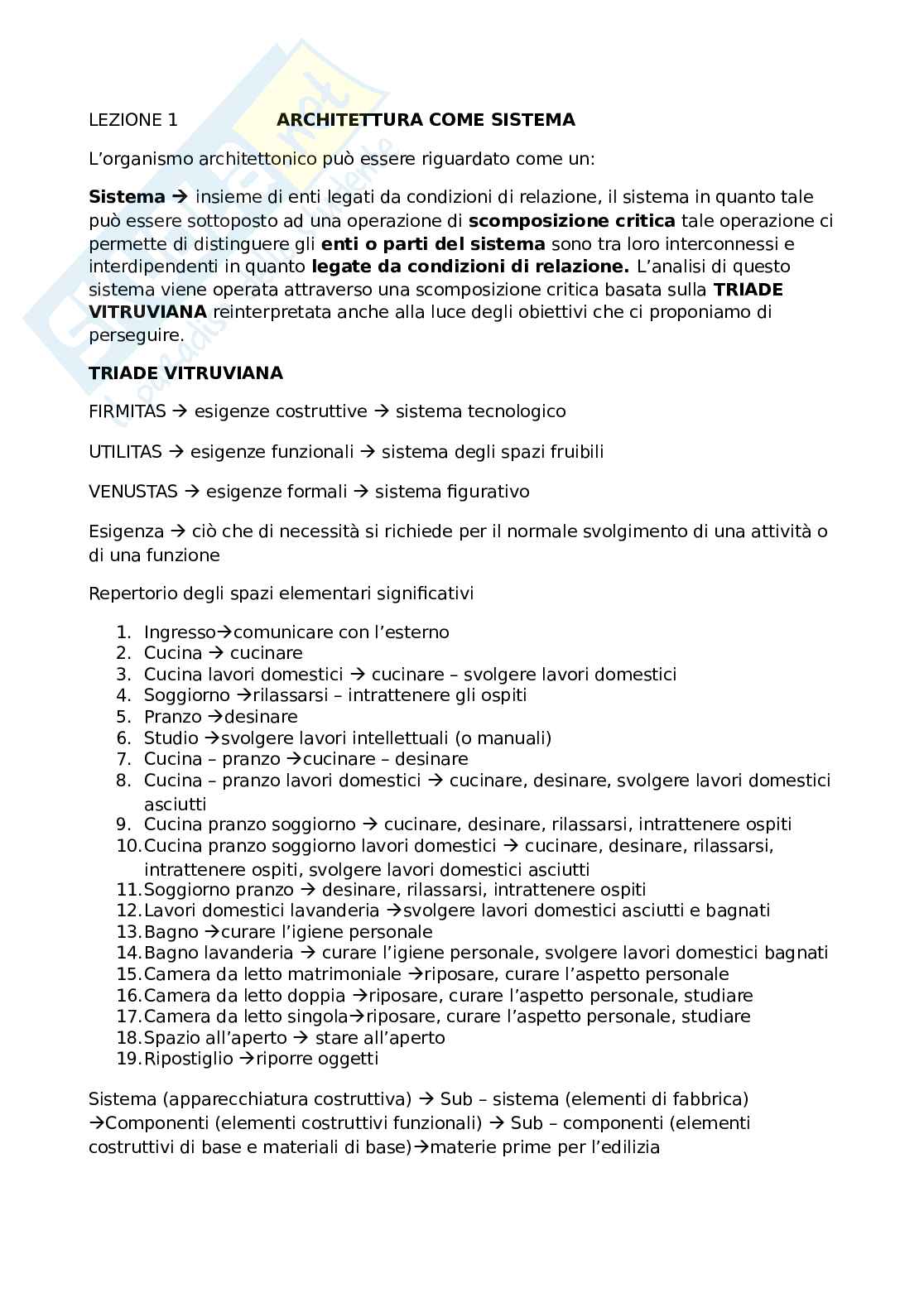 Appunti corso Architettura tecnica Pag. 1