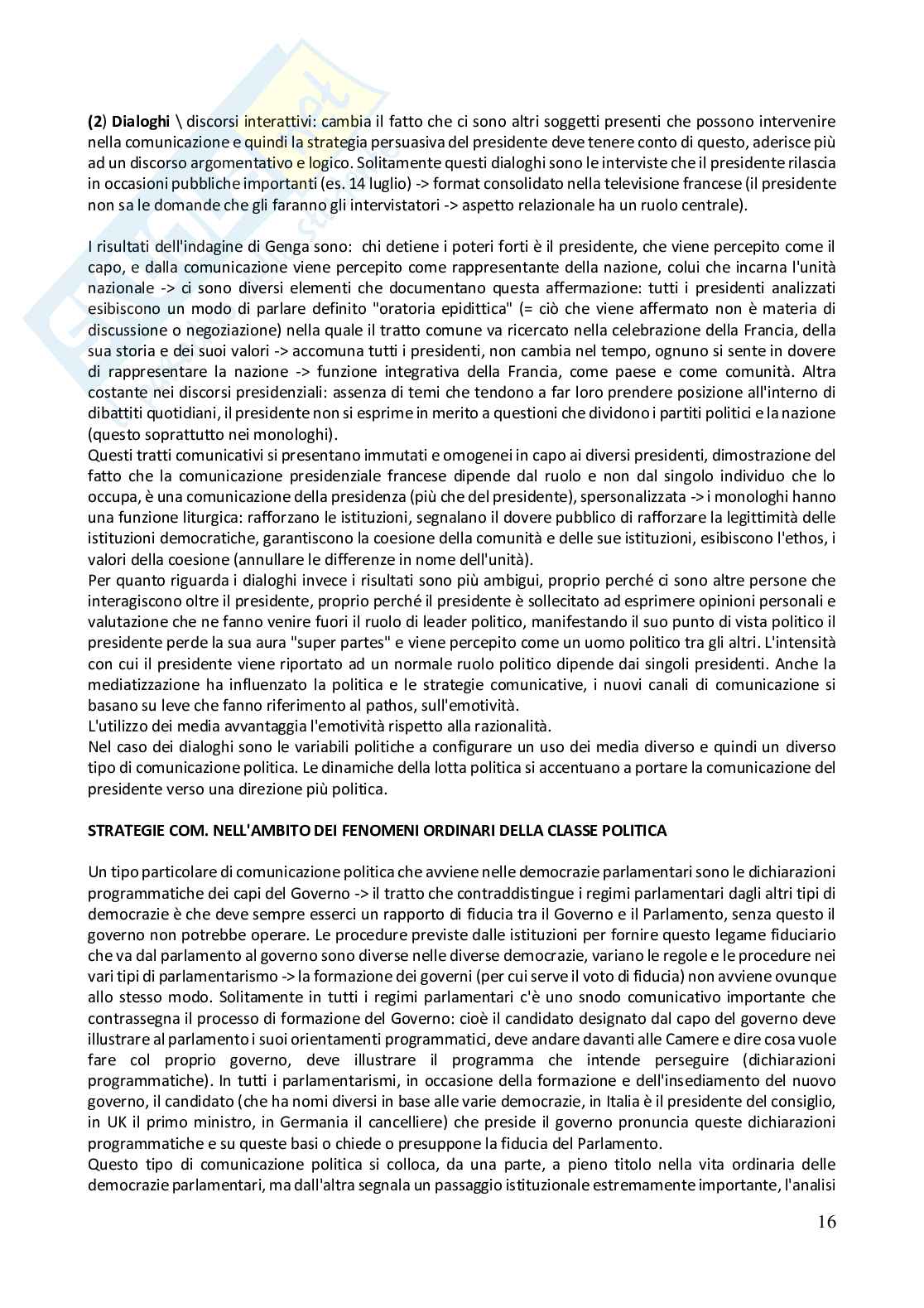 Riassunto esame Comunicazione politica, Prof. Chiapponi Flavio, libro consigliato La comunicazione politica, Chiapponi Flavio  Pag. 16