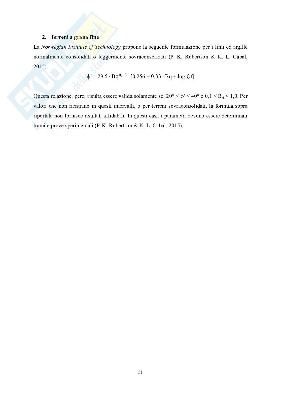 Prove penetrometriche statiche con piezocono per l'identificazione delle proprietà meccaniche dei terreni Pag. 51