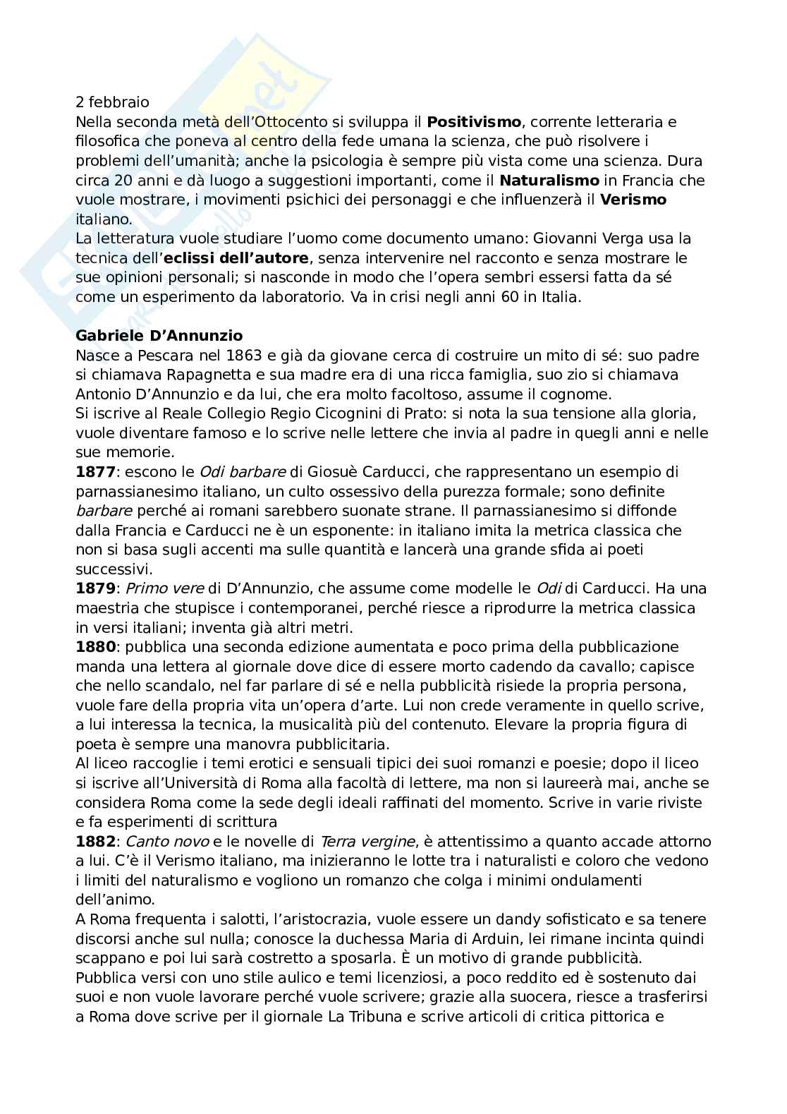 Lezioni di letteratura italiana contemporanea Pag. 1