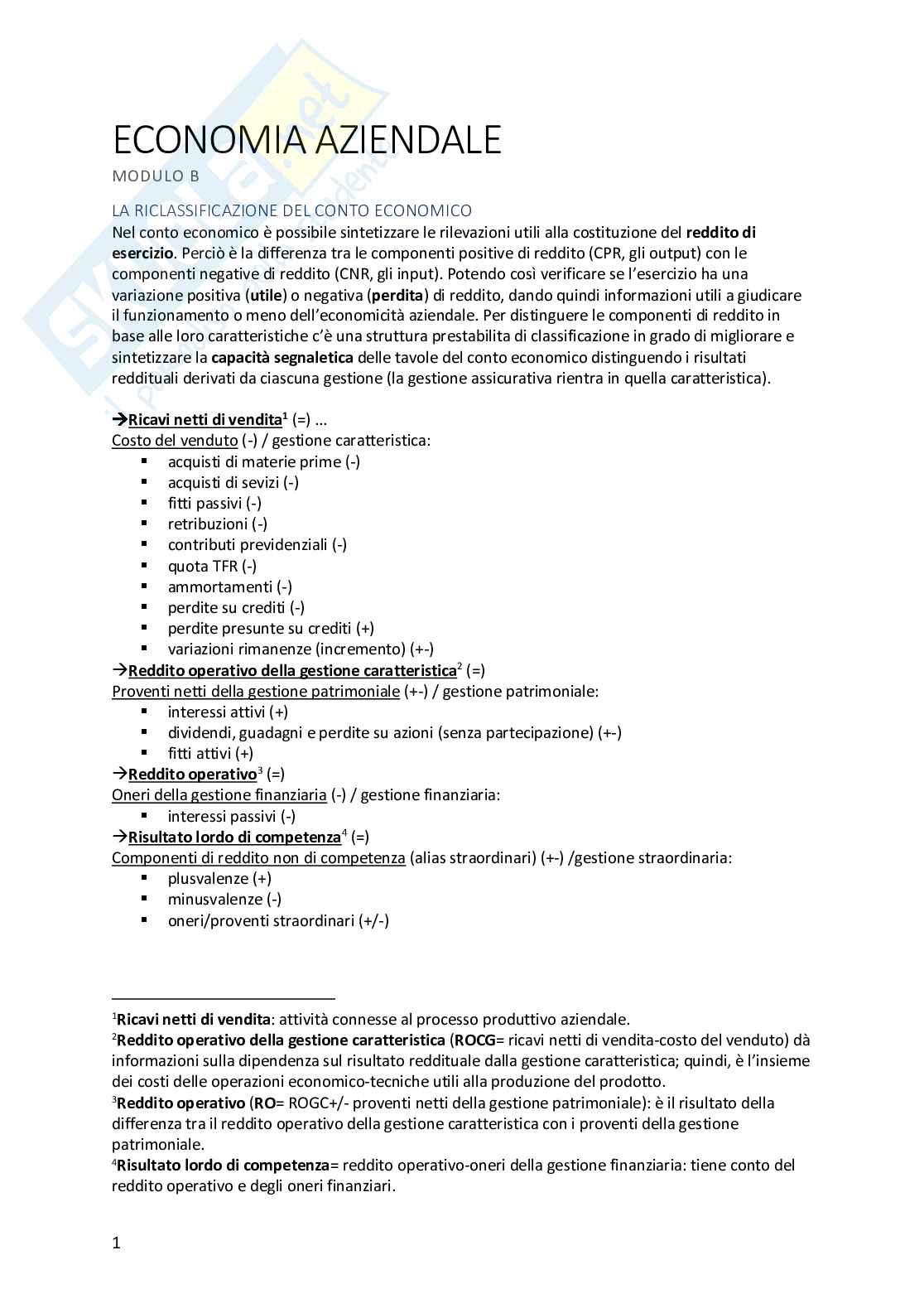 Appunti Economia aziendale - secondo modulo Pag. 1