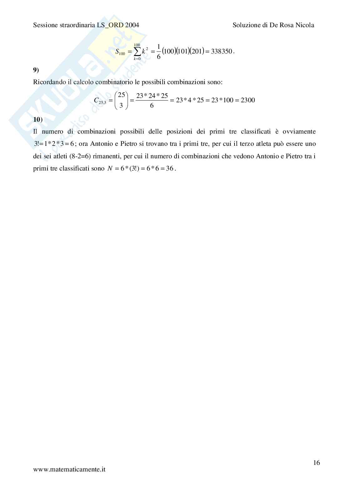 2004 - Liceo scientifico di ordinamento sessione straordinaria Pag. 16