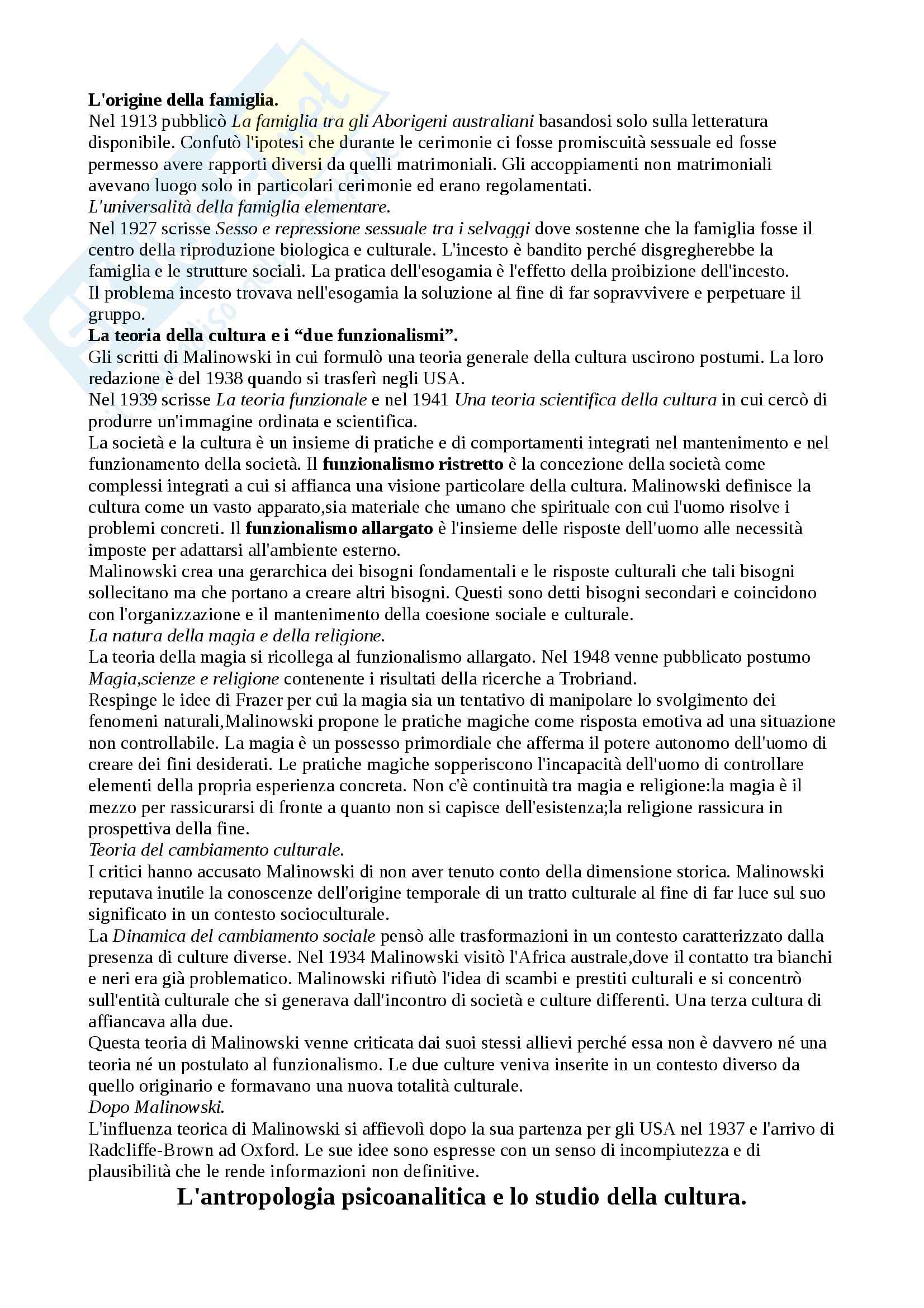 Riassunto esame Antropologia culturale, prof. Ciabarri, libro consigliato Storia dell'antropologia, Fabietti Pag. 21