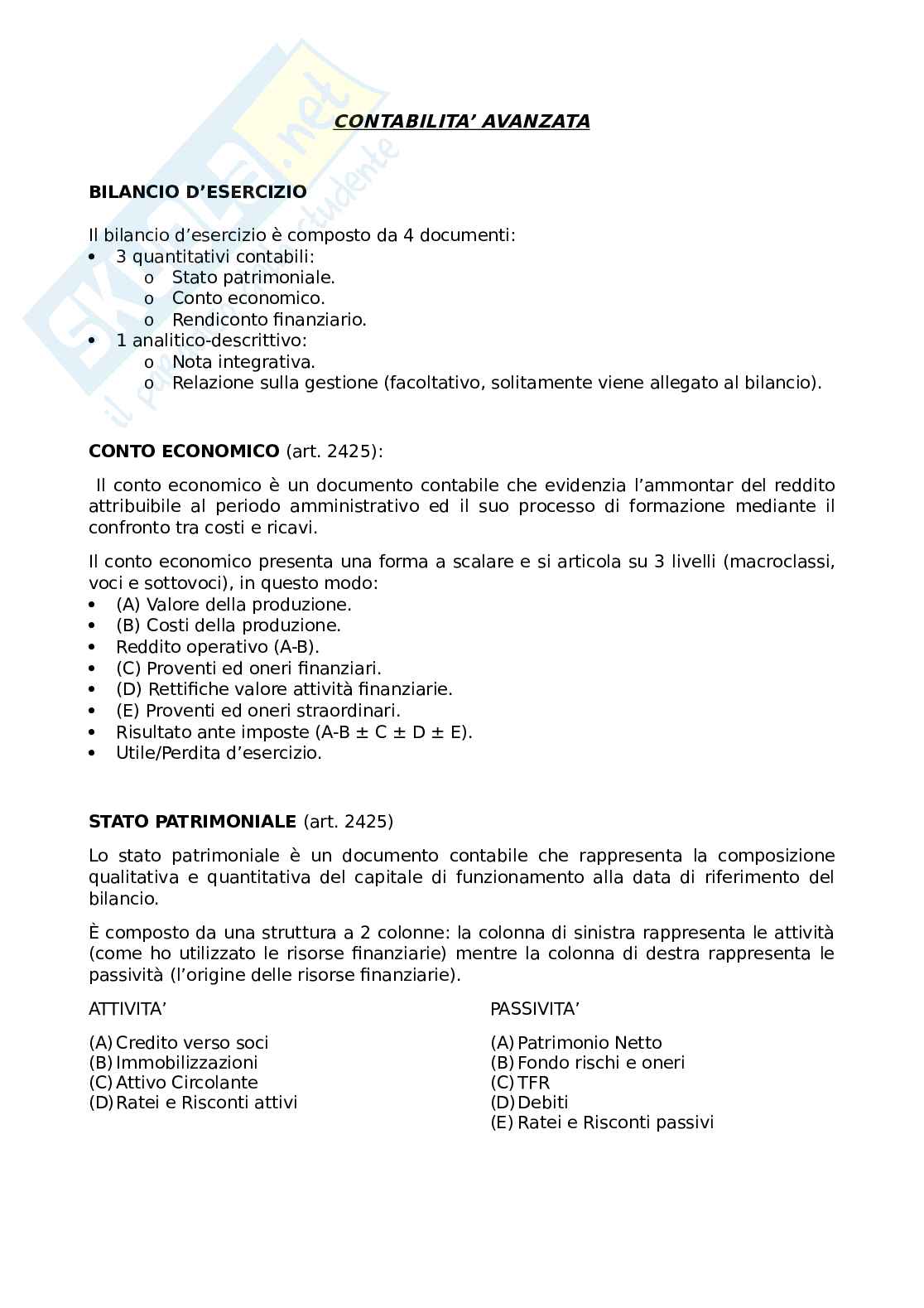 contabilità avanzata Pag. 1