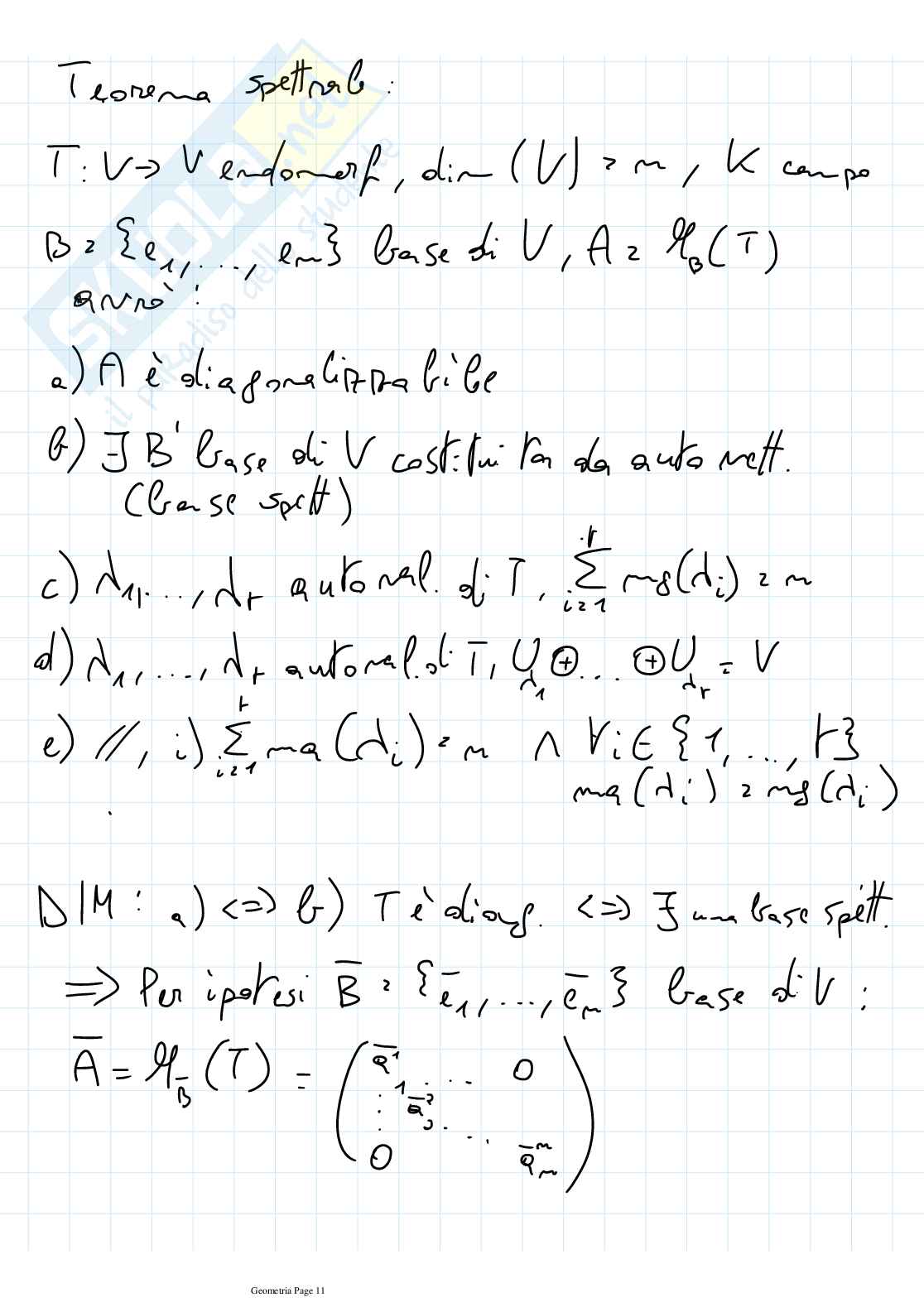 Esercizi di domande e risposte Geometria e Algebra lineare Pag. 11