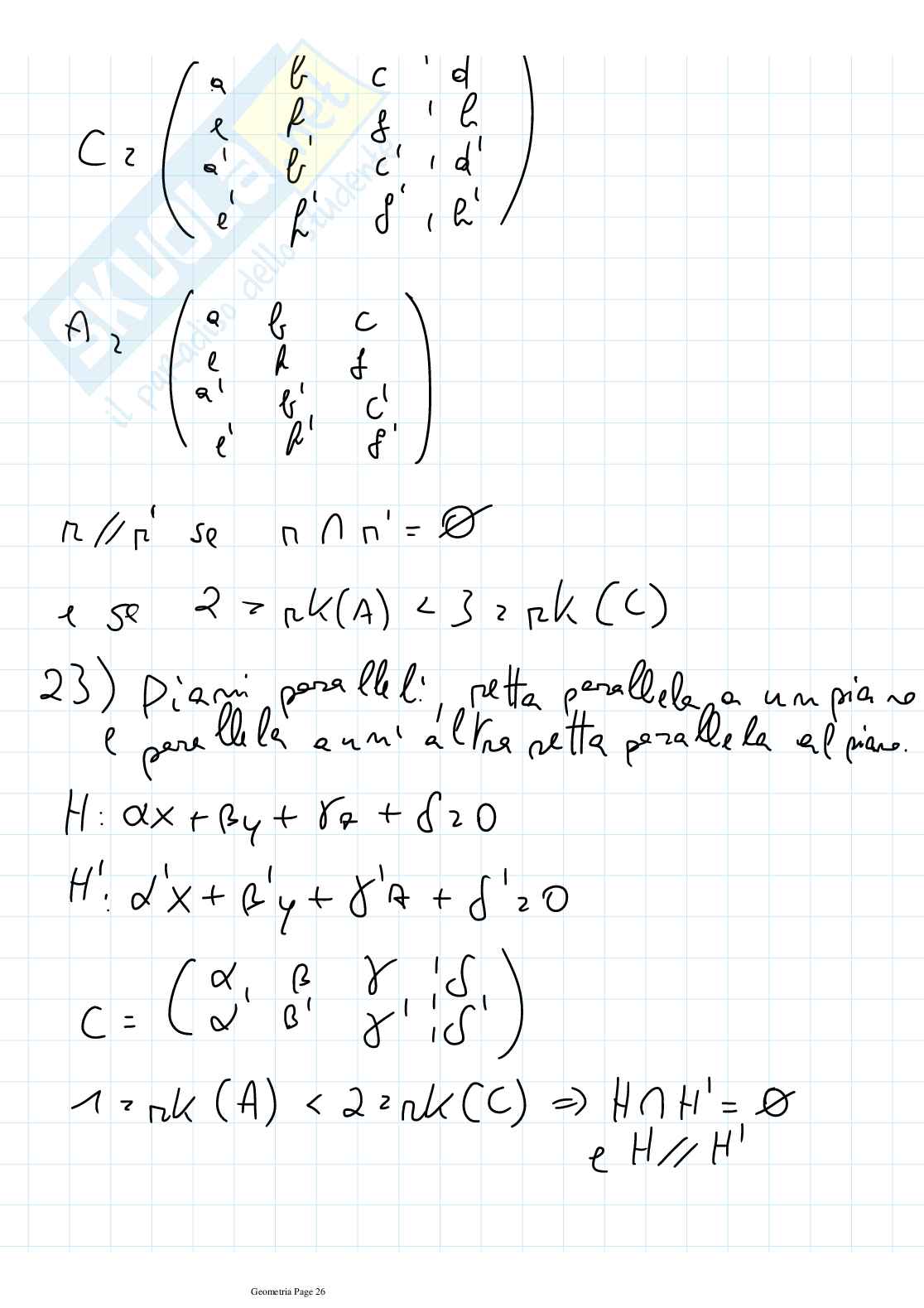 Esercizi di domande e risposte Geometria e Algebra lineare Pag. 26