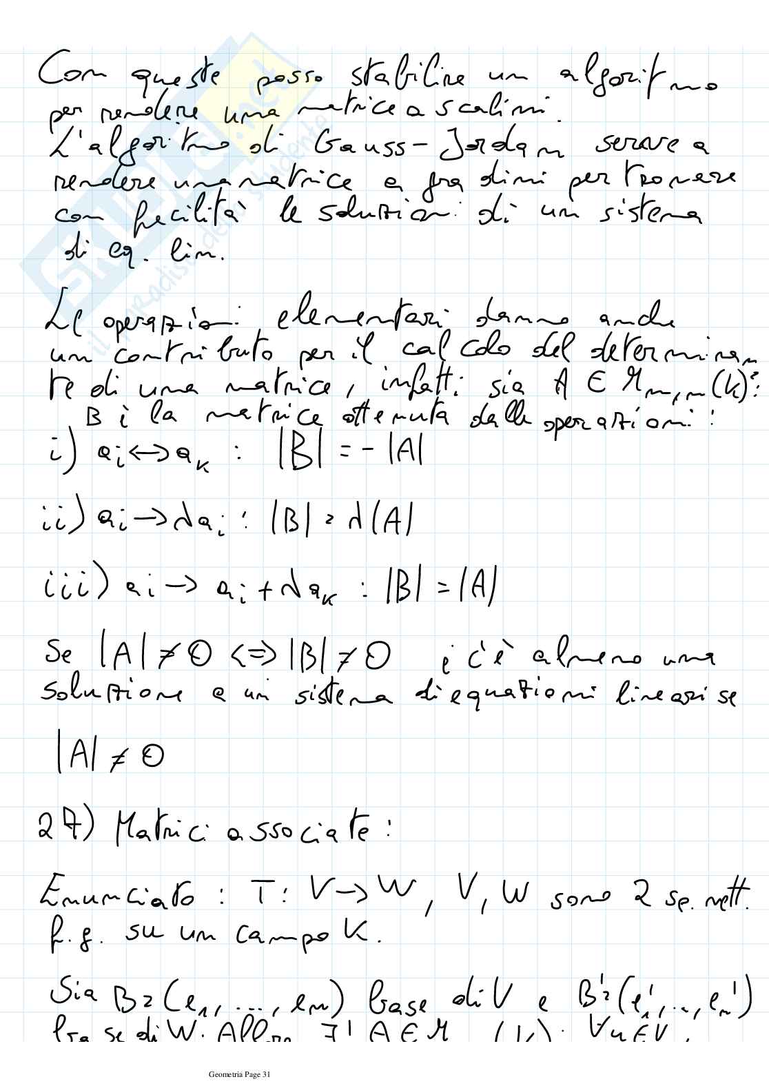 Esercizi di domande e risposte Geometria e Algebra lineare Pag. 31
