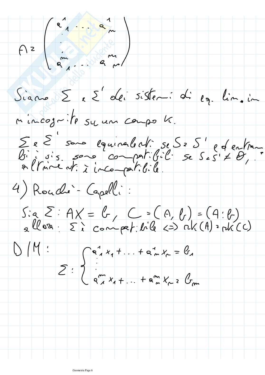 Esercizi di domande e risposte Geometria e Algebra lineare Pag. 6