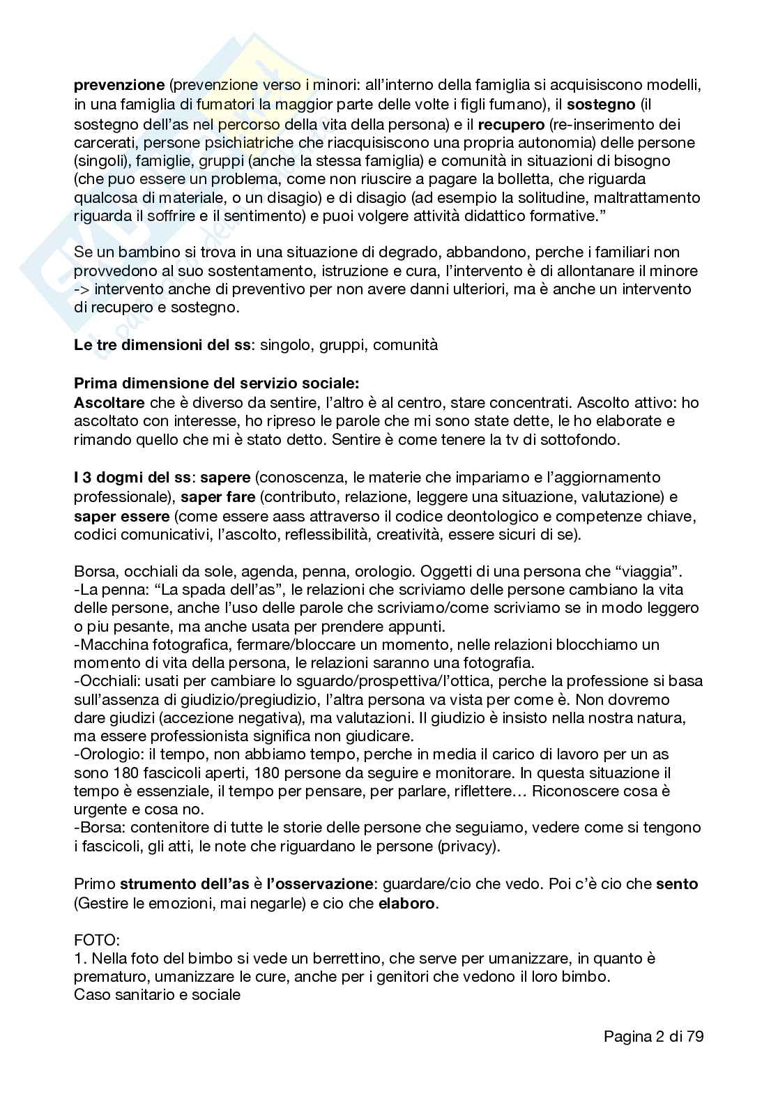 Appunti di Principi e fondamenti di servizio sociale  Pag. 2