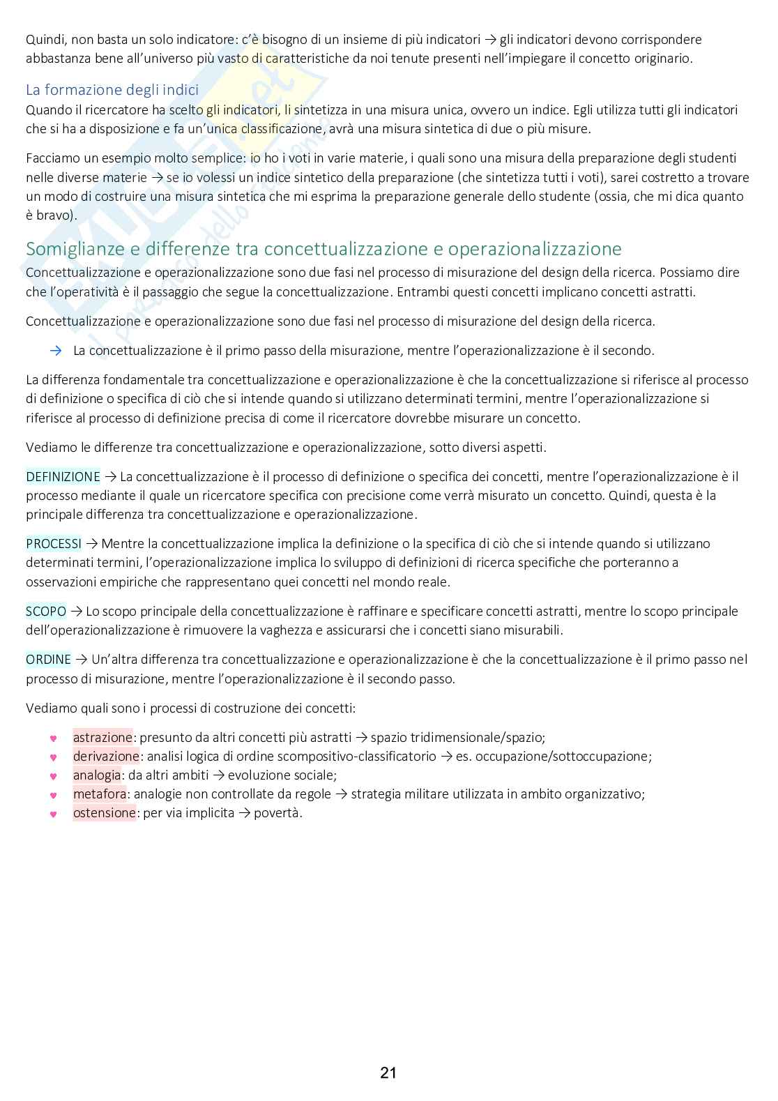 Appunti di Metodologia della ricerca sociale e analisi dei consumi Pag. 21