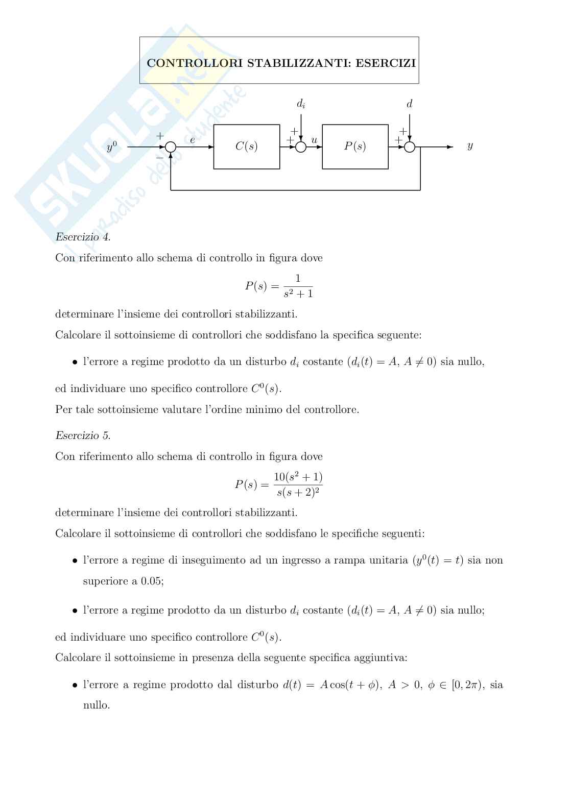 Esercizi Controlli automatici Pag. 6