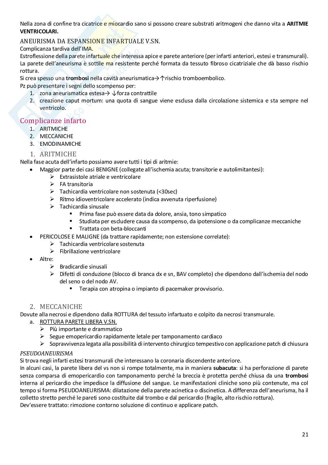 Cardiopatia ischemica Pag. 21