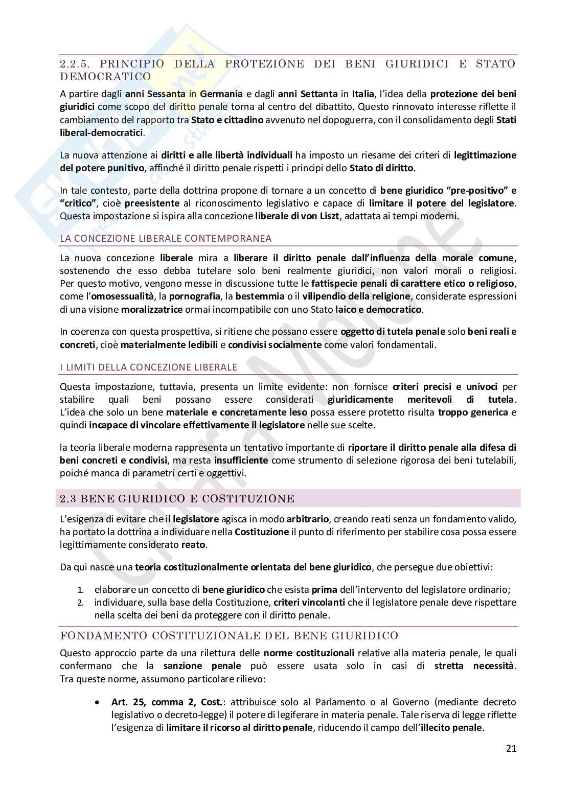 Riassunto esame Diritto penale , Prof. Castaldo Andrea, libro consigliato Diritto penale- parte generale IX edizione, Castaldo Pag. 21