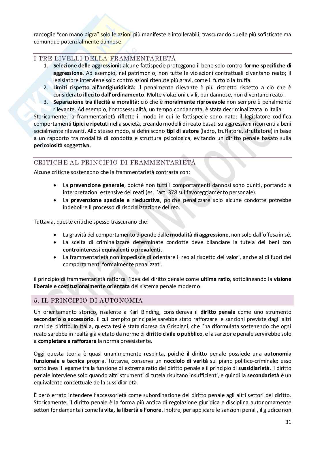 Riassunto esame Diritto penale , Prof. Castaldo Andrea, libro consigliato Diritto penale- parte generale IX edizione, Castaldo Pag. 31