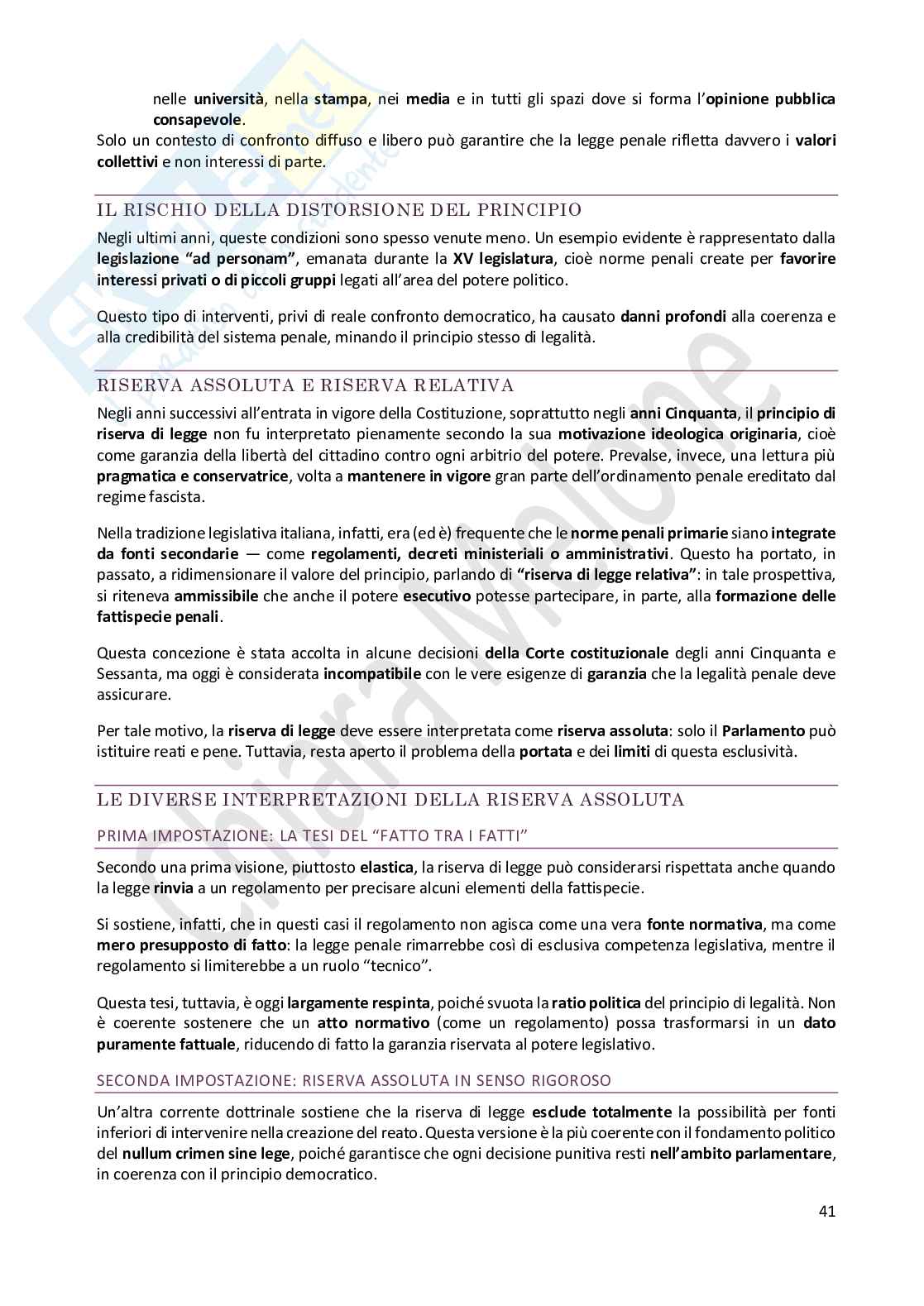 Riassunto esame Diritto penale , Prof. Castaldo Andrea, libro consigliato Diritto penale- parte generale IX edizione, Castaldo Pag. 41