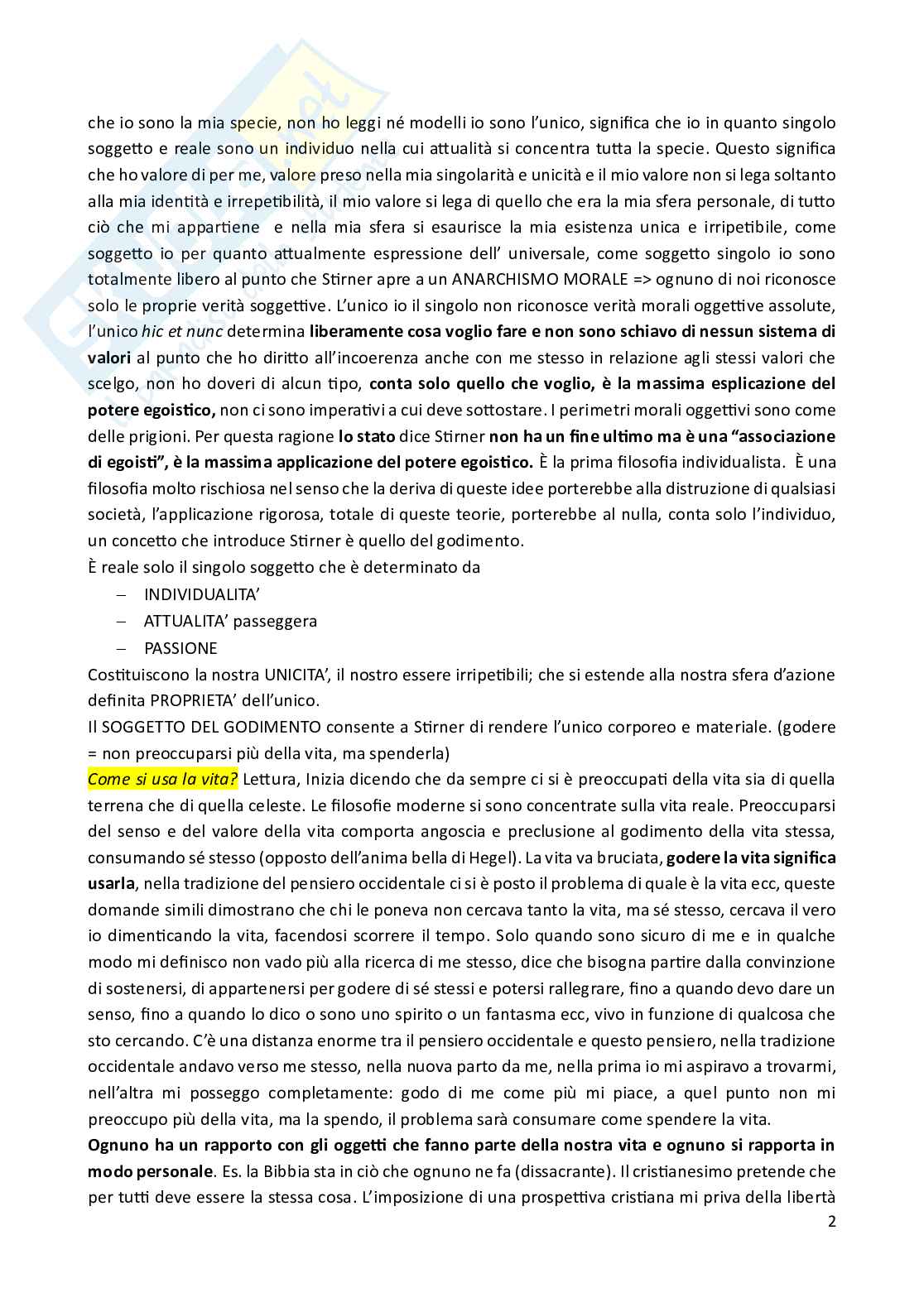 Filosofia dopo il pensiero di Hegel Pag. 2