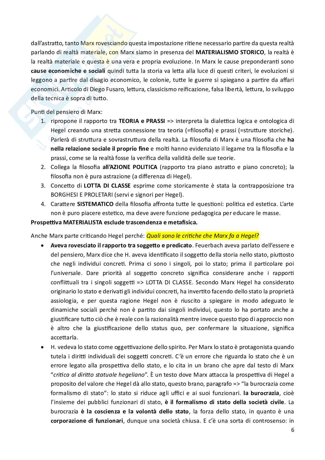 Filosofia dopo il pensiero di Hegel Pag. 6