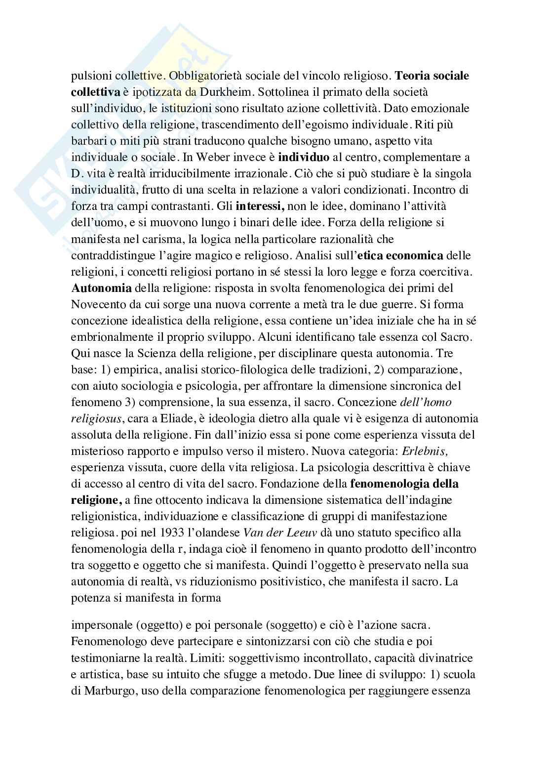 Riassunto esame Introduzione allo studio delle religioni, prof. Dainese, libro consigliato Che cos'è la religione, Filoramo Pag. 6