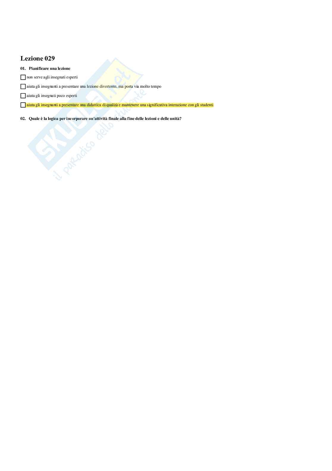 Paniere Attività motoria nella scuola secondaria - (2026) - Risposte multiple corrette Pag. 31