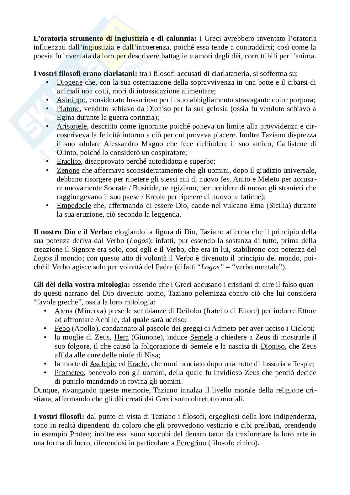 Riassunto esame Letteratura cristiana antica, Prof. Santorelli Paola, libro consigliato Letture greche e latine, Autori cristiani Pag. 6