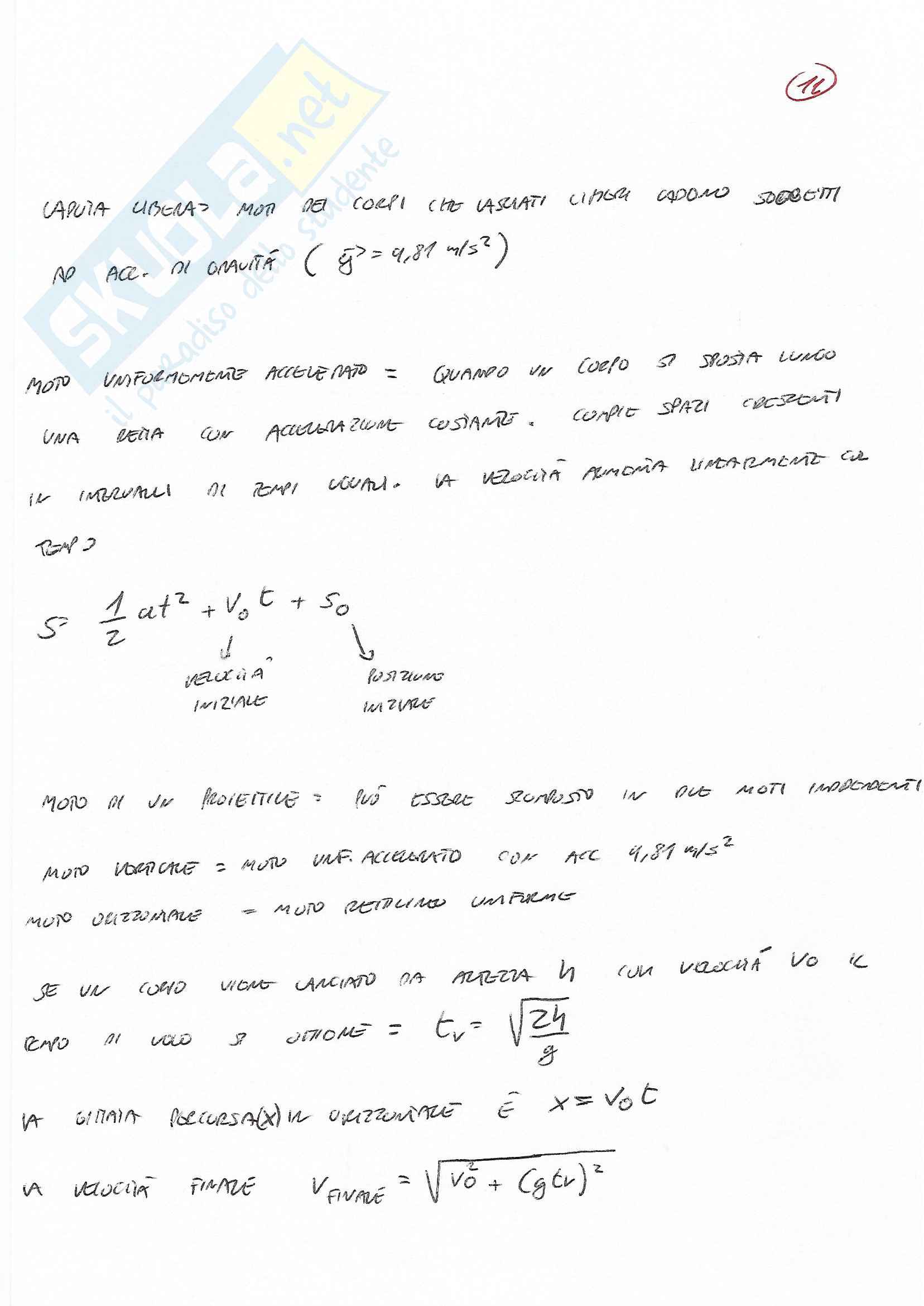 Parte di fisica di Basi delle attività motorie Pag. 11