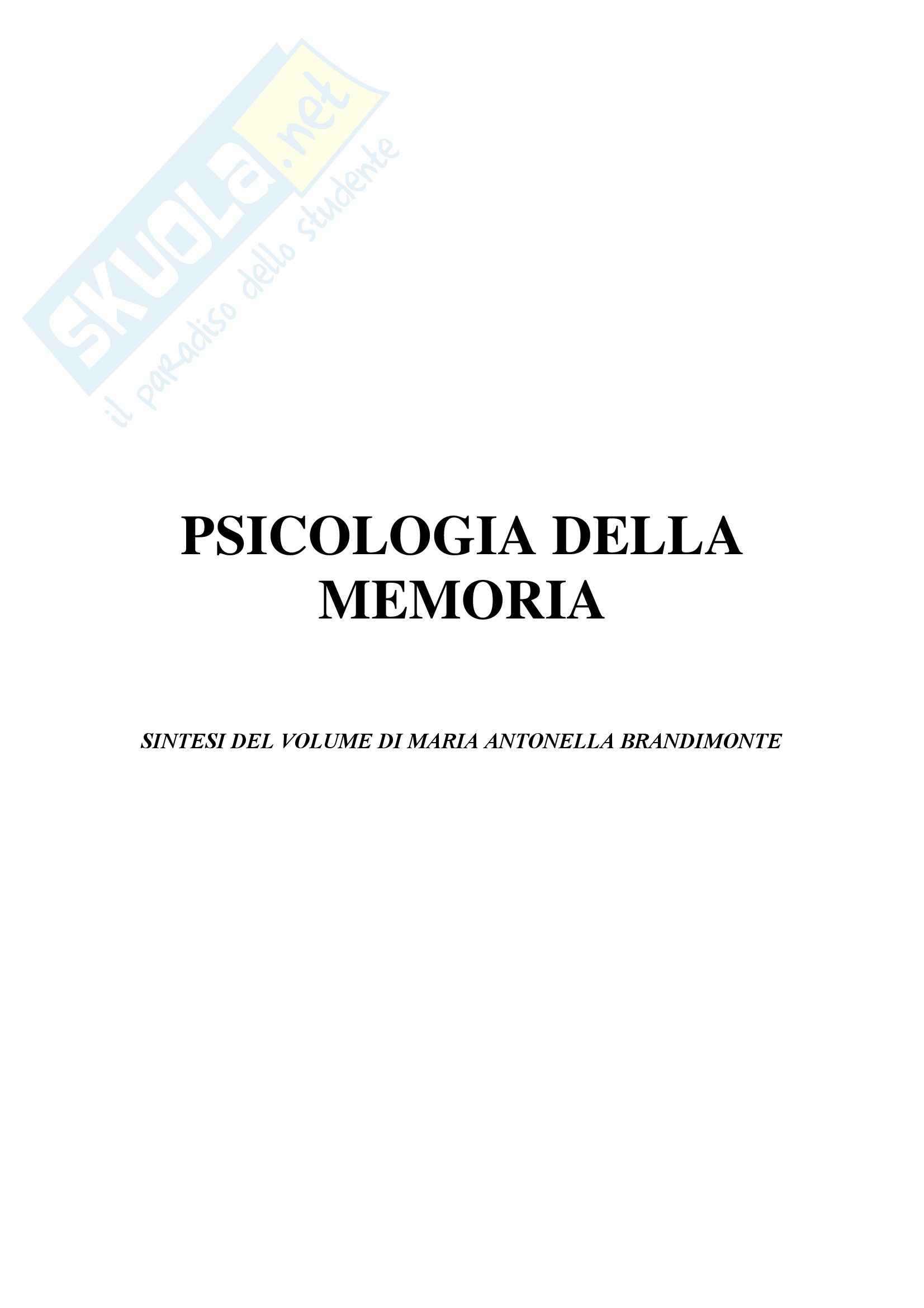 Psicologia dell'apprendimento e della memoria Pag. 1