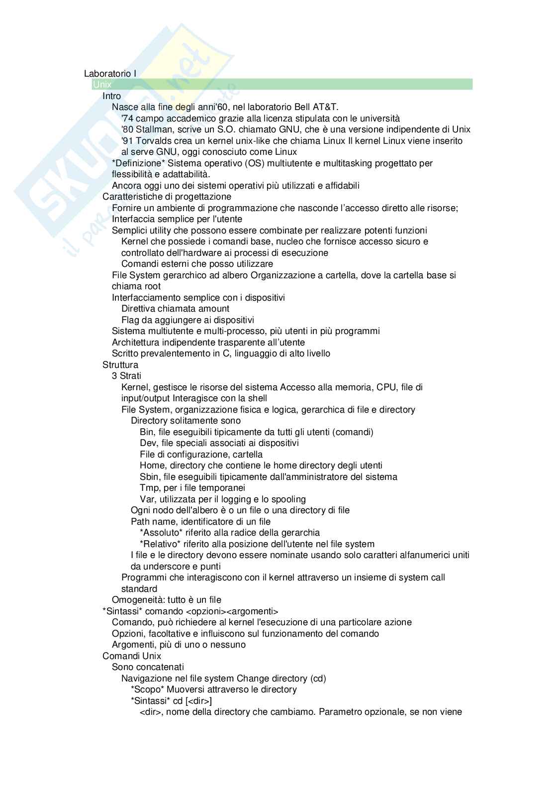 Programmazione 1 e Laboratorio I Pag. 1