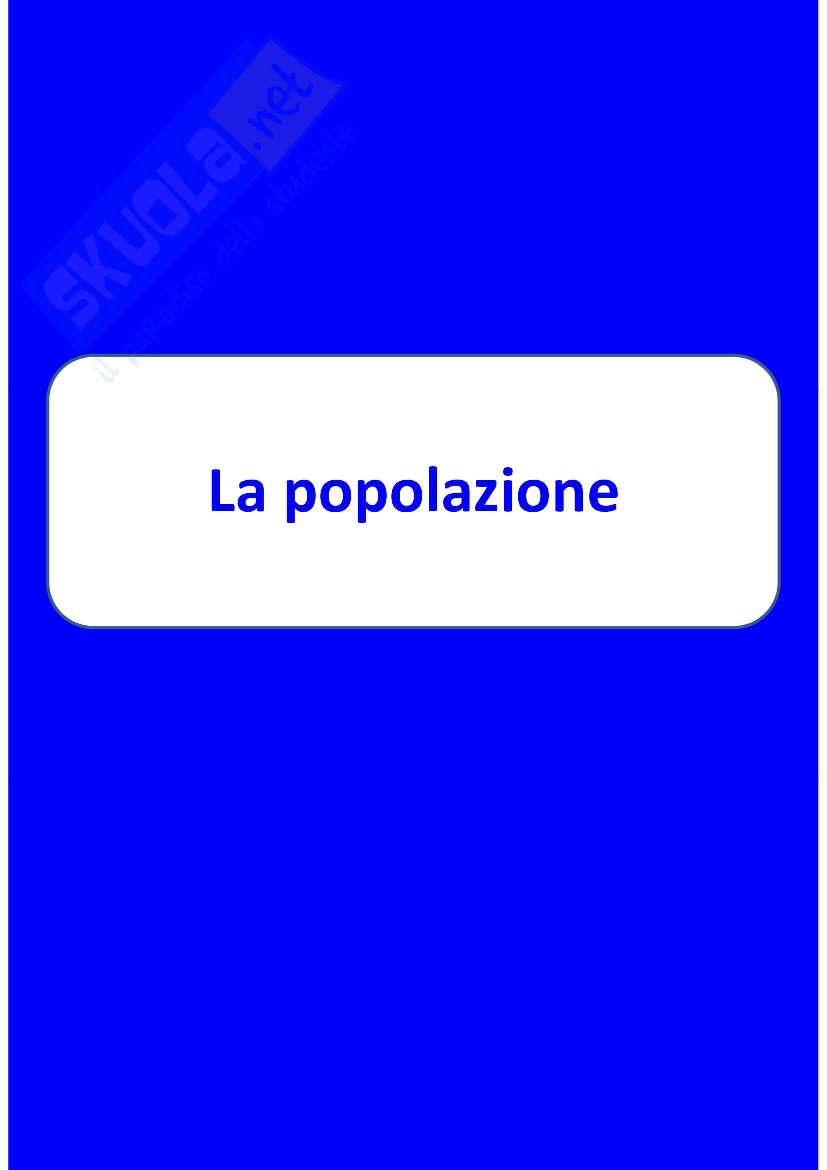 La popolazione Pag. 1