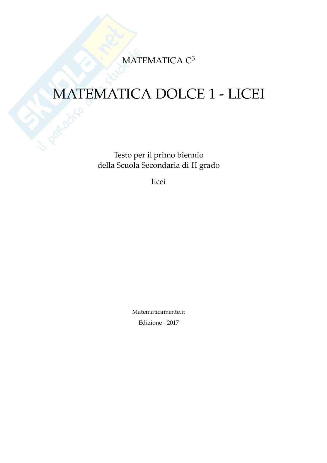 Matematica dolce - Volume 1 - Edizione 2018 Pag. 1