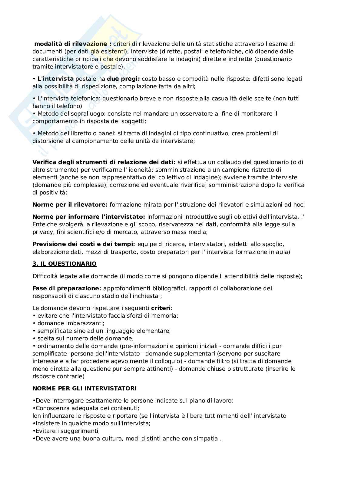 Appunti statistica per il bussiness Pag. 2