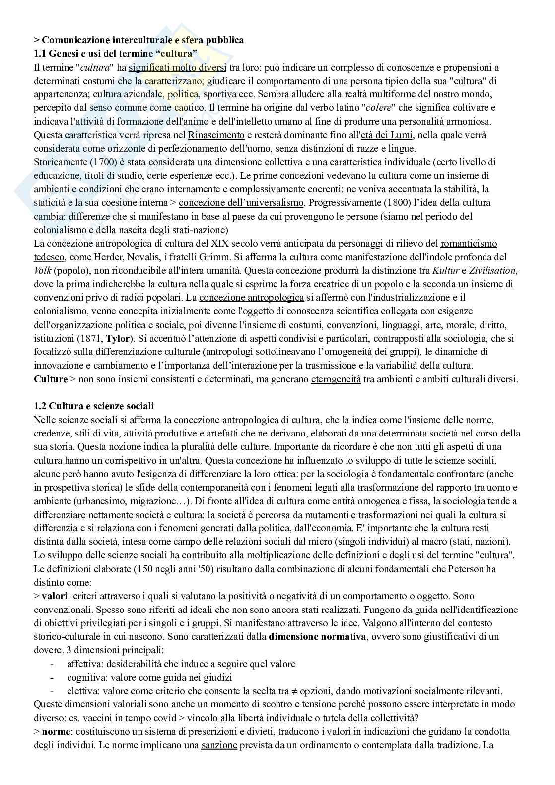 Riassunto esame Comunicazione pubblica e sociale in prospettiva interculturale, Prof. Bosco Nicoletta, libro consigliato Comunicazione interculturale e sfera pubblica, Rhazzali Pag. 1