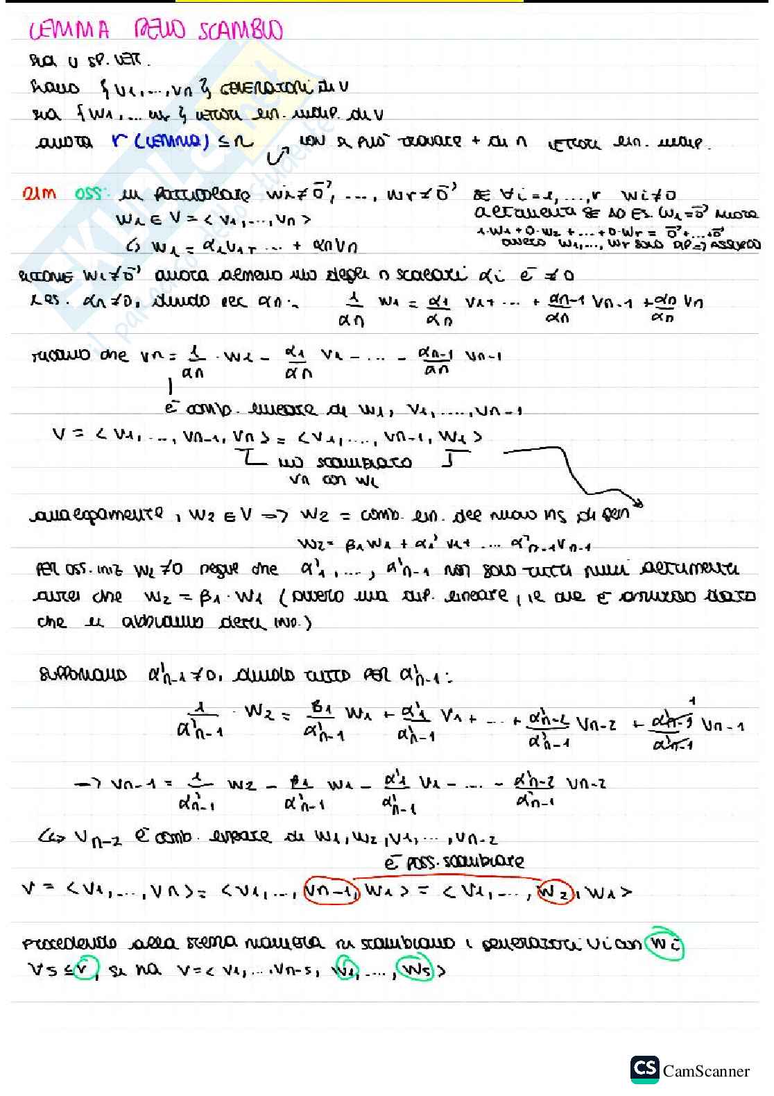 Lemma dello scambio e applicazioni  Pag. 1