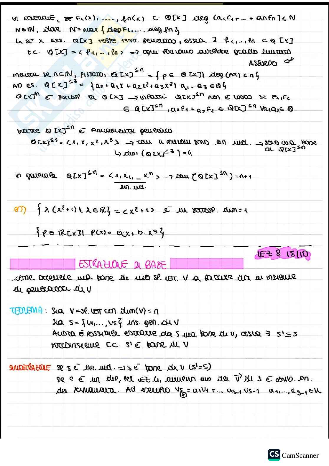 Lemma dello scambio e applicazioni  Pag. 6