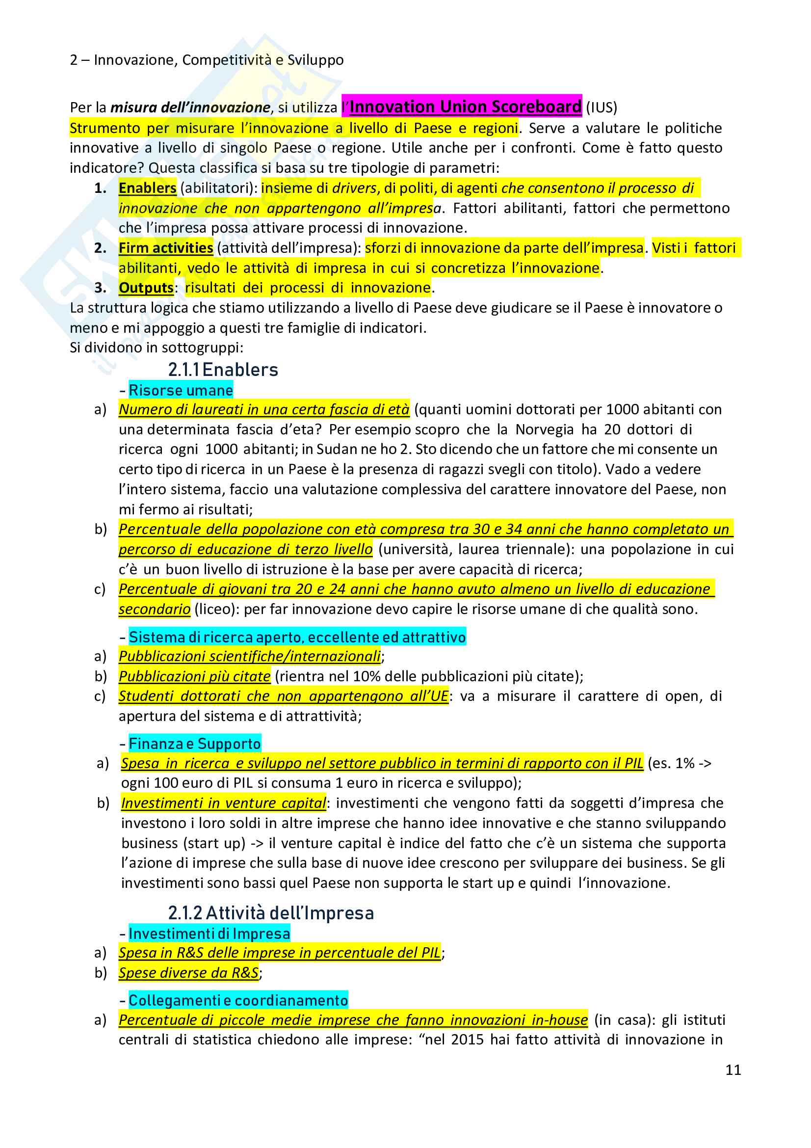 Economia e Gestione dell'Innovazione - Appunti ed esercitazioni Prof. Albino, Messeni Pag. 11