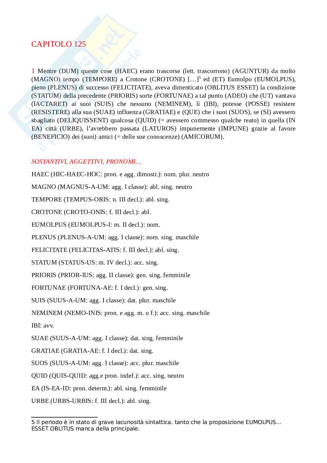 Satyricon: traduzione, analisi e commento capp. 111, 112, 113 (1-2), 125 Pag. 31