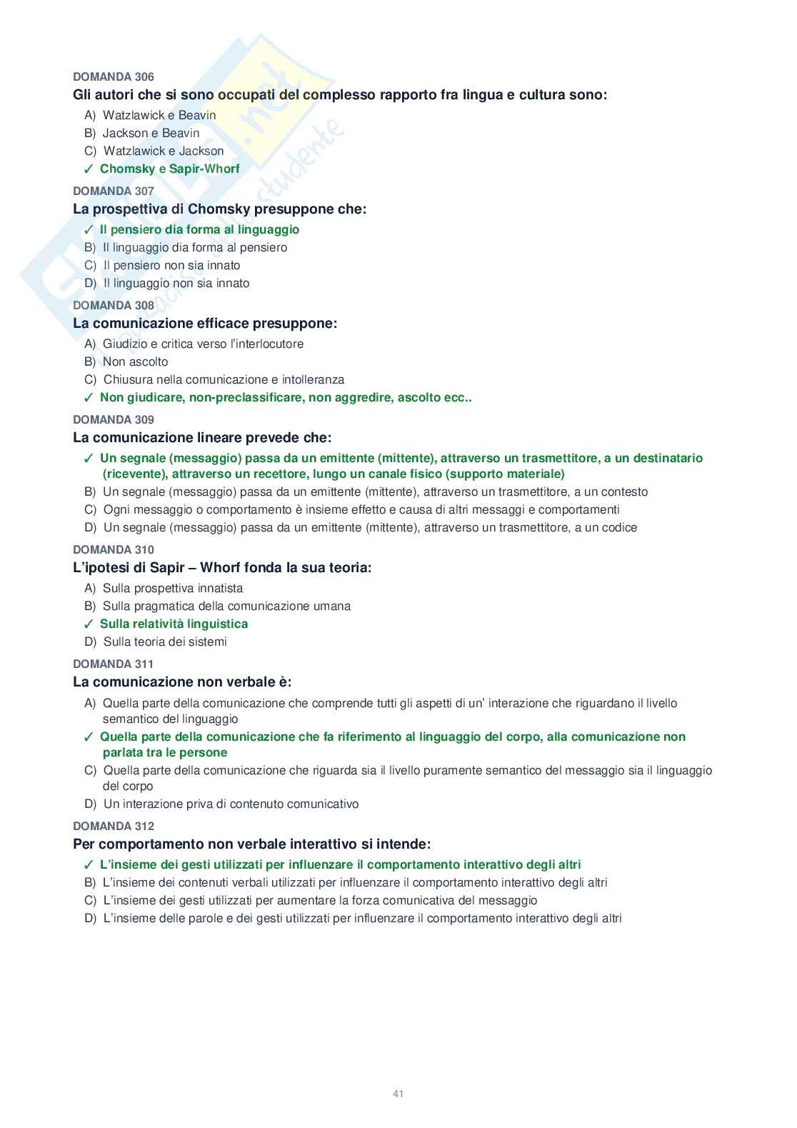 Tutte le 1153 domande di Psicologia generale + Domande extra (2026/2027)   Pag. 41