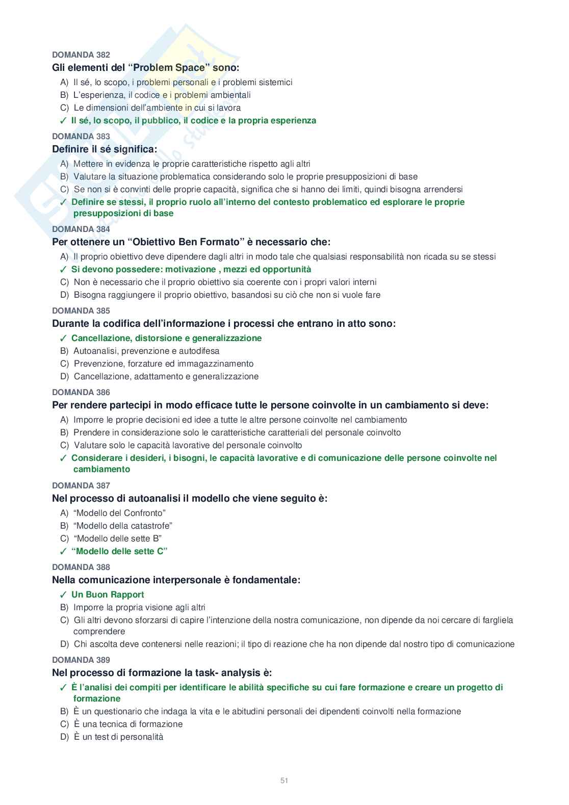 Tutte le 1153 domande di Psicologia generale + Domande extra (2026/2027)   Pag. 51