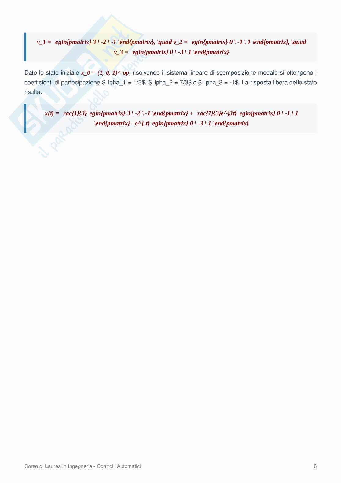 Esame di Control Systems di gennaio 2026 Pag. 6