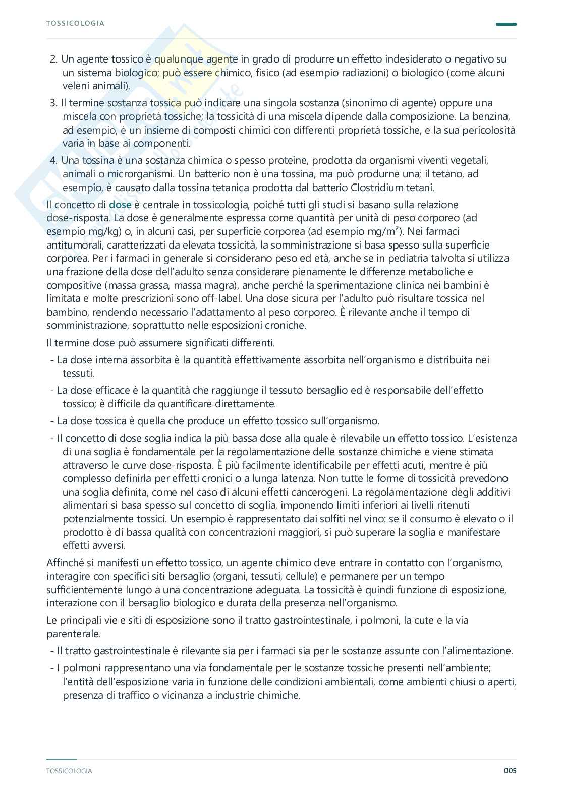 Tossicologia - Appunti completi, 2025/2026 Pag. 6