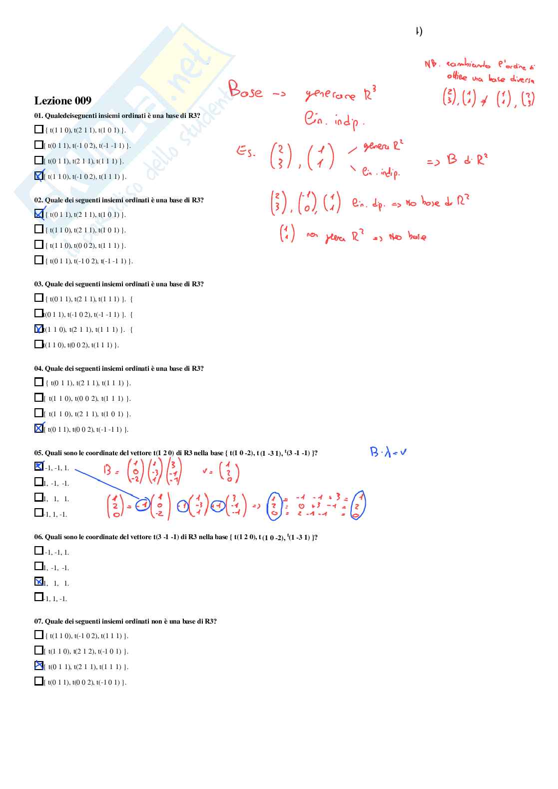 Geometria – Paniere risposte chiuse completo – A.A. 2025/26 Pag. 11