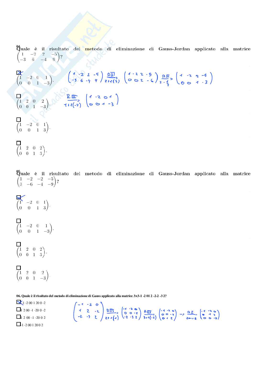 Geometria – Paniere risposte chiuse completo – A.A. 2025/26 Pag. 16